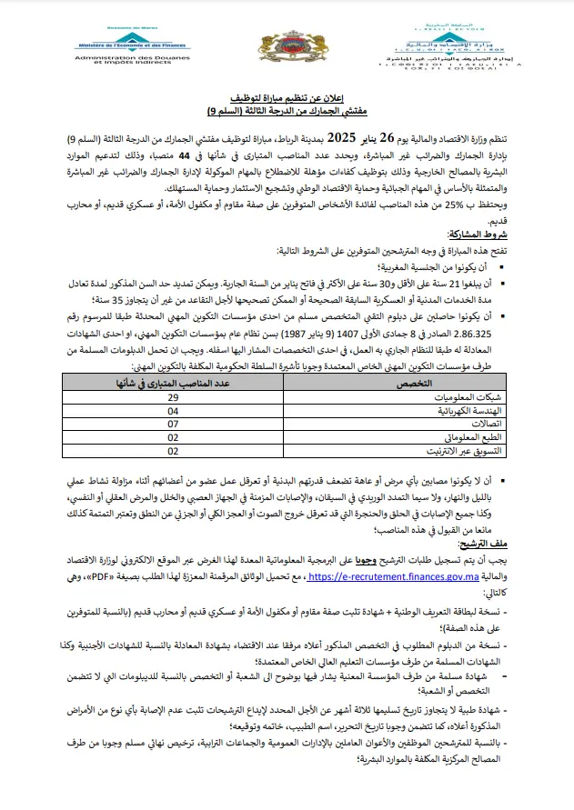 جمارك المغرب 2025